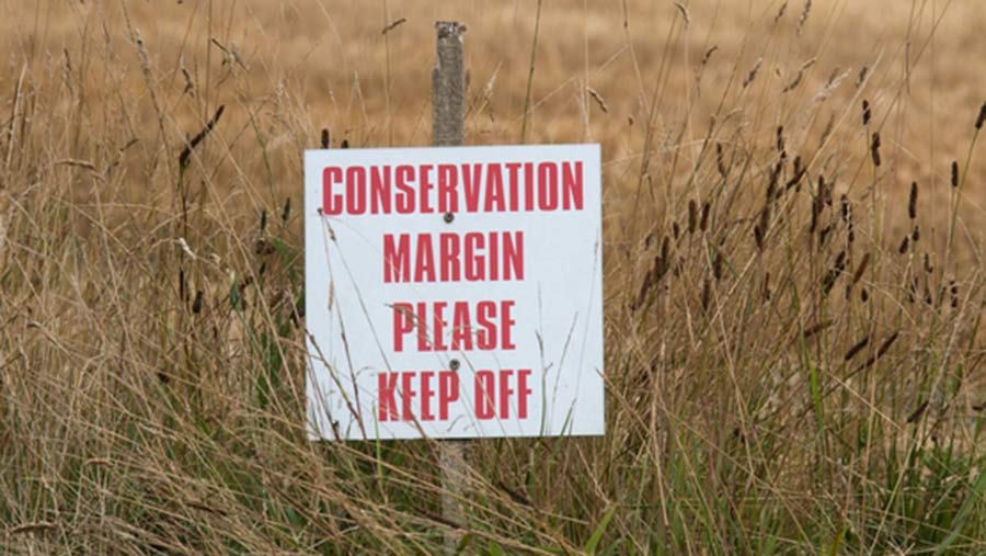 Conservation margin warning sign