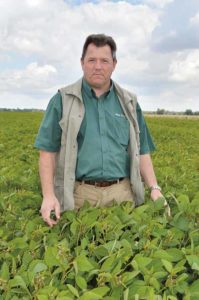 David McNaughton in a soya crop