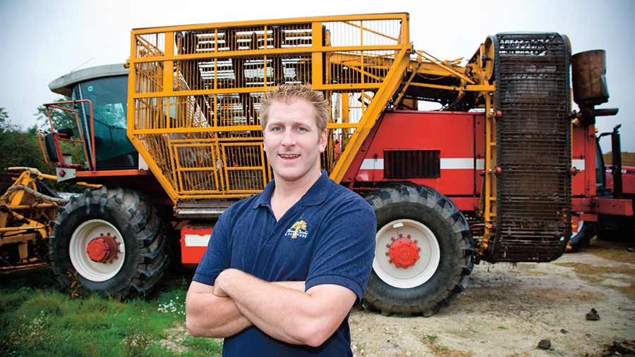 Edd Banks with a beet harvester