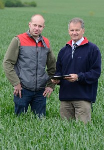 Farm manager Chris Papworth (left) with Frontier agronomist Andrew Havergal