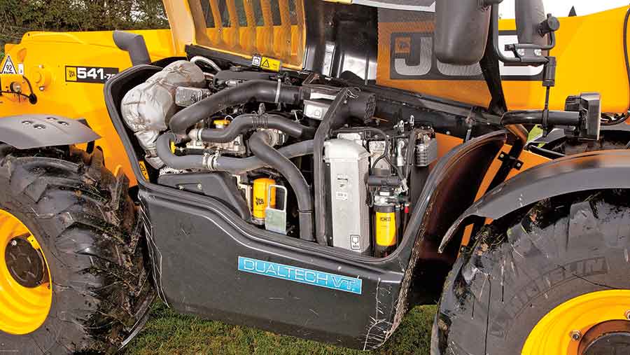 Close-up of JCB engine