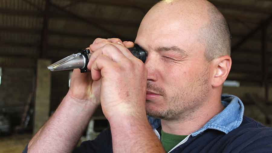 John-Baggs-uses-a-refractometer