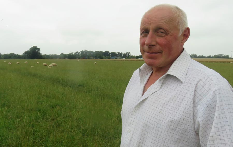 Ian Hudson in the field that yielded 16th seven-and-a-half months after sowing