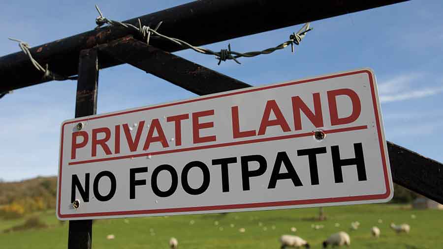 Private land sign