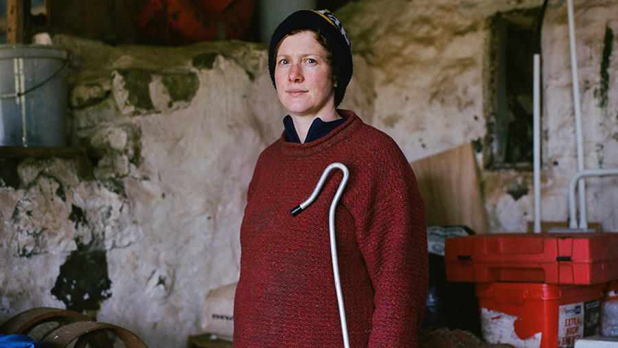 Scottish farmer with shepherd's crook