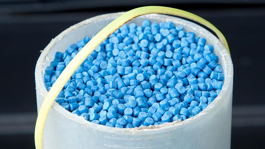 Slug pellets in a container