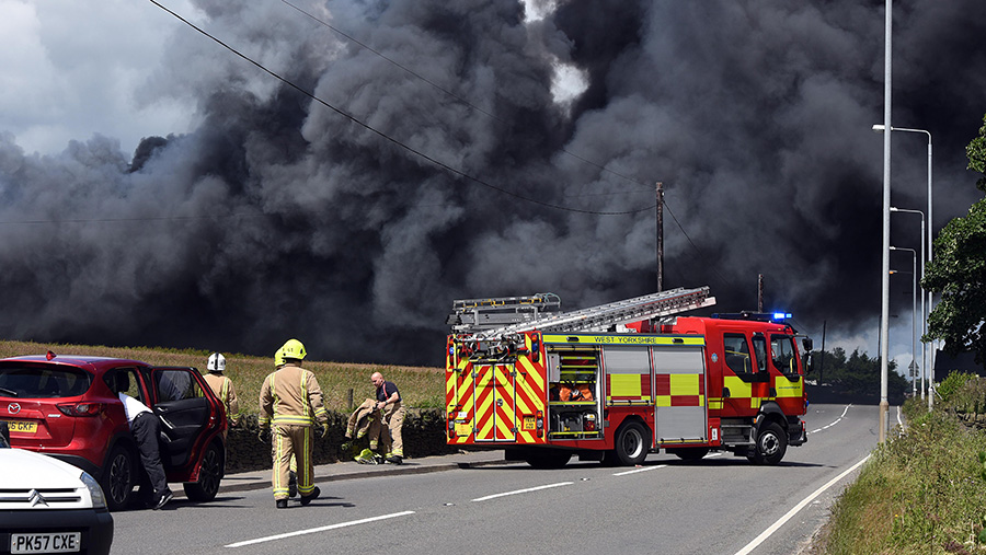 Firefighters battle blaze near Halifax