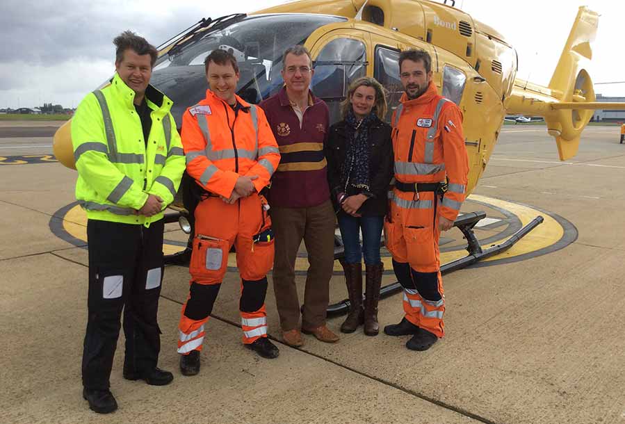 Tim Papworth and the air ambulance staff