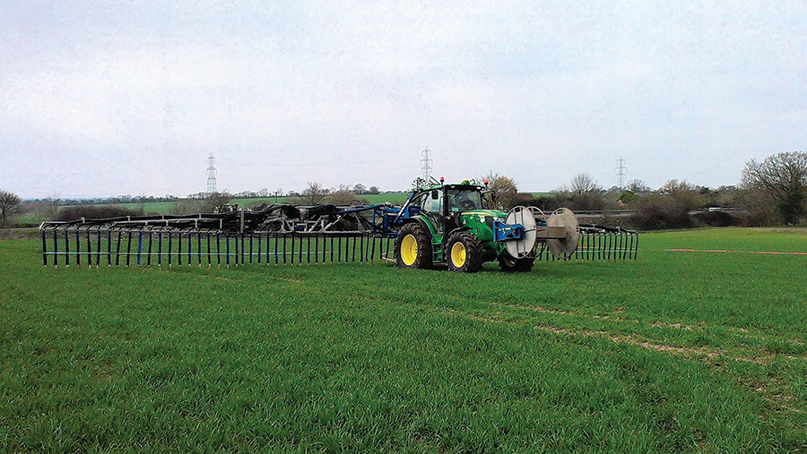 ohn Deere HarvestLab system on an umbilical applicator working in a field