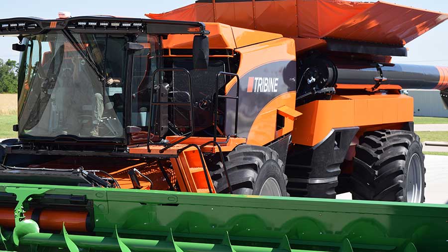Articulating Tribine Combine Is King Of The Us Harvest Farmers Weekly