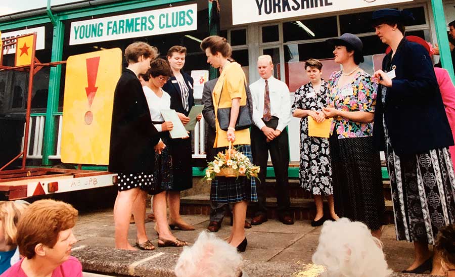 The Princess Royal pays a visit to the YFC stand in 1992