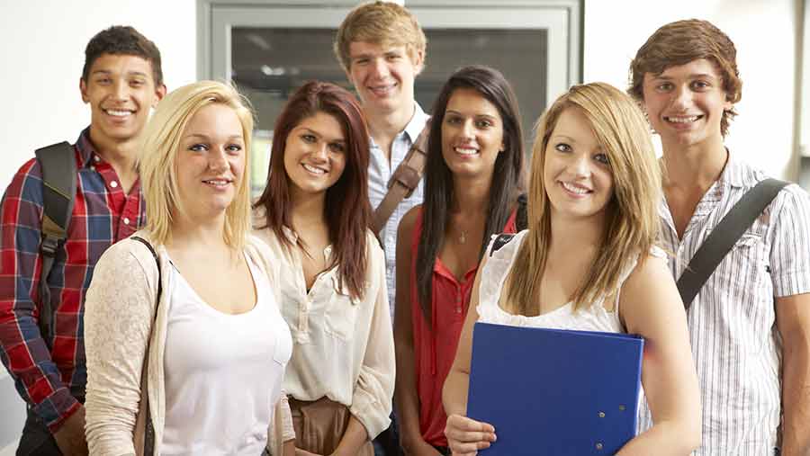 A group of students