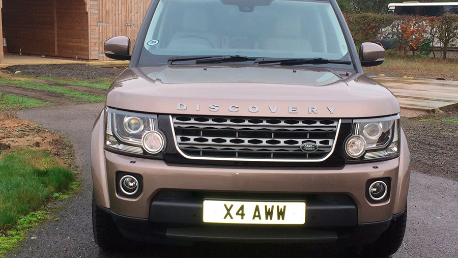 Front view of Andrew Ward's Land Rover
