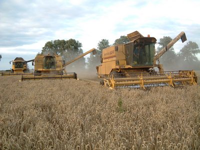 Three generations of NH combines