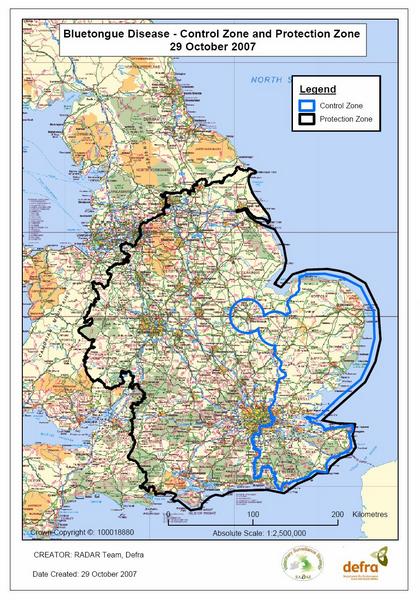 bluetongue defra map