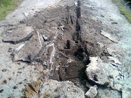 The destruction left from the Kverneland plough.