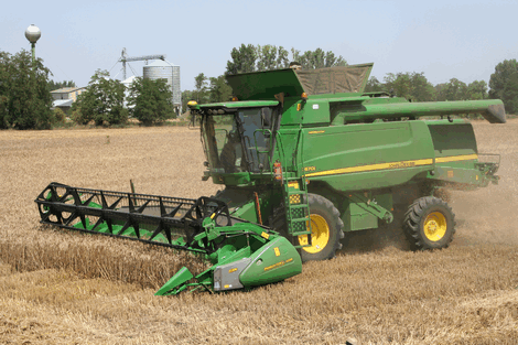 John Deere combines