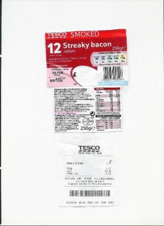 Streaky bacon label