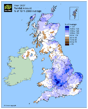 Rainfall map 2007
