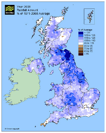 Rainfall map 2008