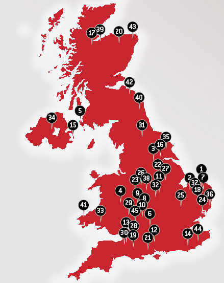 FW Awards 2012 finalists map