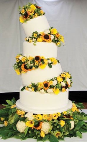 Flower and veg cake