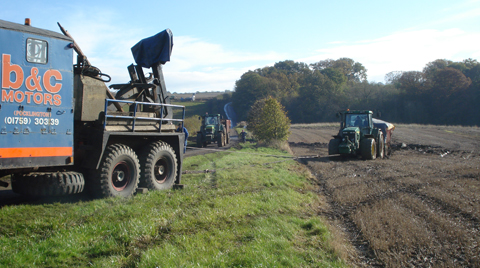 wet potato harvest