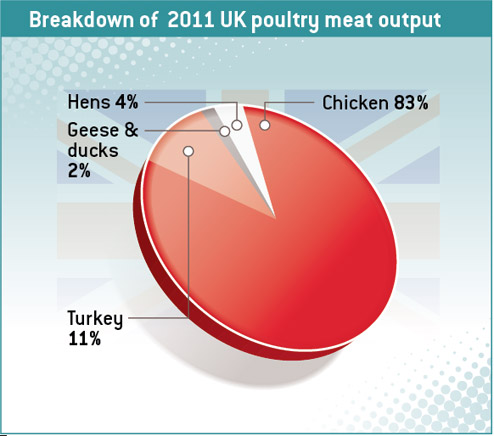 Breakdown of UK poultry meat output