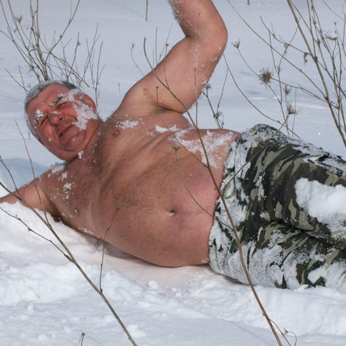 Man in snow