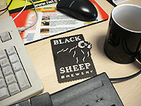 black sheep beer mat