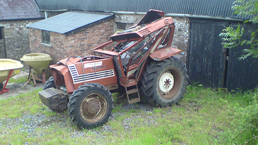  Fiat tractor crash