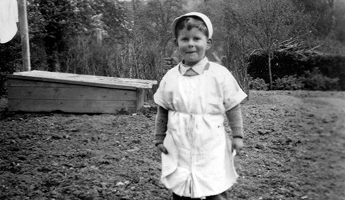 John Clothier, Wyke's chairman, as a boy on the farm