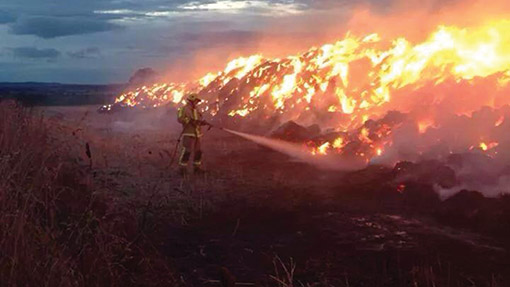 Straw fire Shropshire