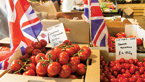 Produce with Union Jacks (c) Rex Features