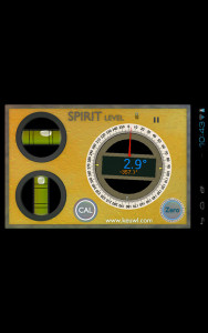 Spirit level app screen shot