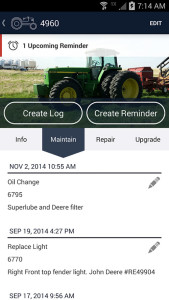 TractorTracker app screen shot
